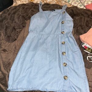Mini dress mock denim style